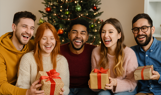 Equipe comemorando o sucesso do Amigo Secreto Top